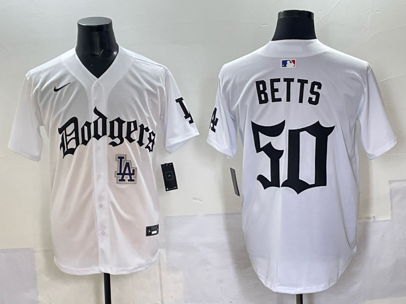 Men Los Angeles Dodgers #50 Betts white Nike 2025 MLB jersey 0010